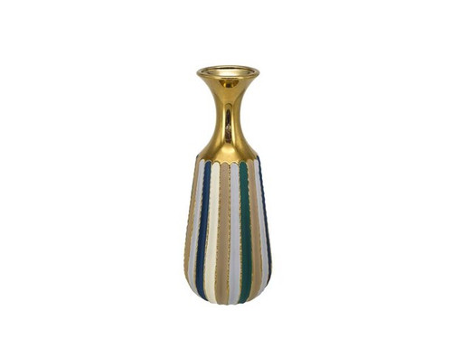 Purity Multi Colored Matte Striped 16' Vase