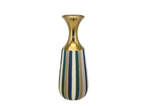 Purity Multi Colored Matte Striped 19' Vase