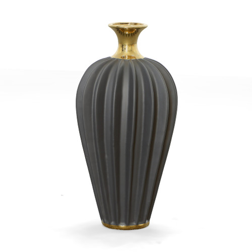 Radial Matte Large Vase - Black