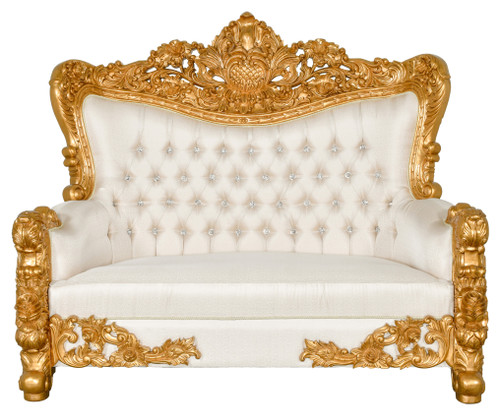 Palatial Grand Carved Loveseat Gold