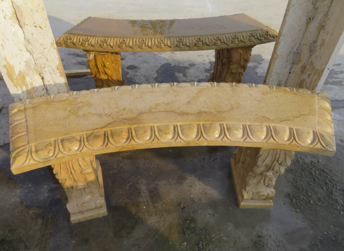 Hole Stone Marble Garden Bench L48*H17.7*W13 Inches  Ge21458       4pc