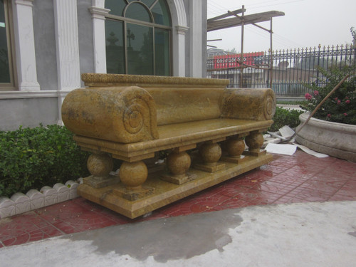 Granite Large Garden Bench L86.6*H36.6*W25.6 Inches  Ge21492