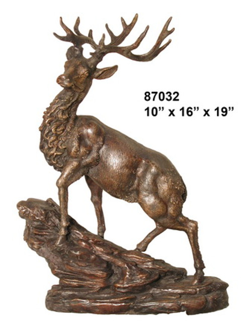 Highland Majesty Left Bronze Deer Sculpture