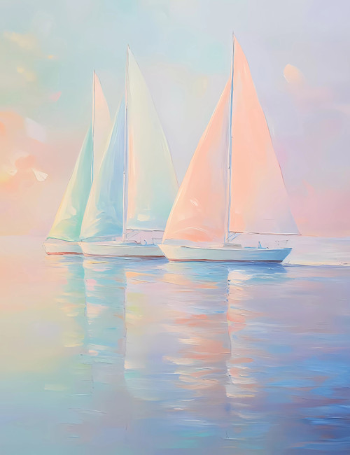 Three Sailboats 4 Giclee