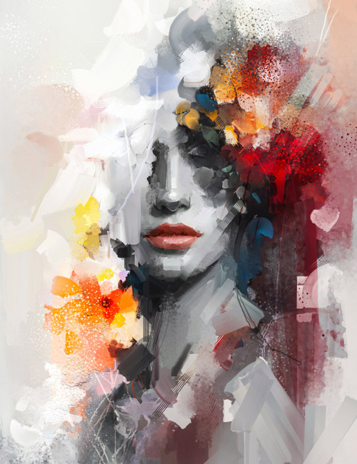 Abstract Flower Face Giclee