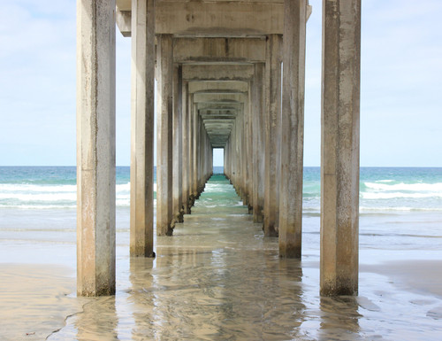 Beach Pier Scene Giclee