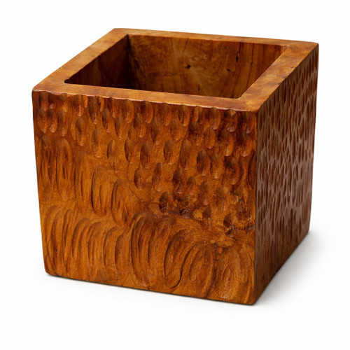 Small Teak Wood Square Planter