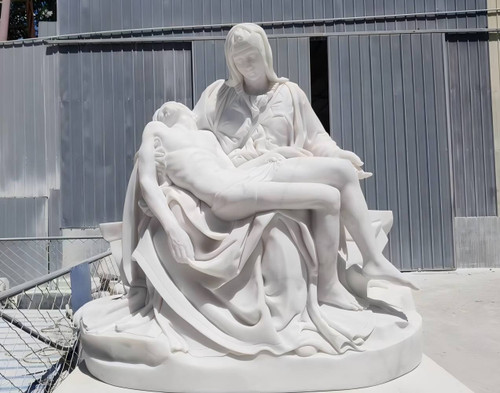 White Marble Pieta 39 Inches High