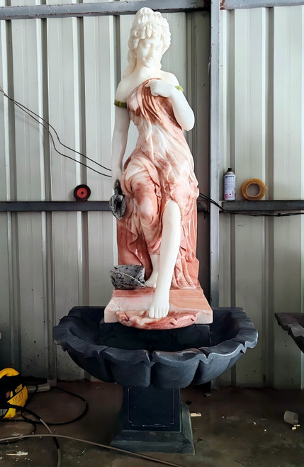 GE21624 Multi Marble Classical Lady Fountain 71 Inches High