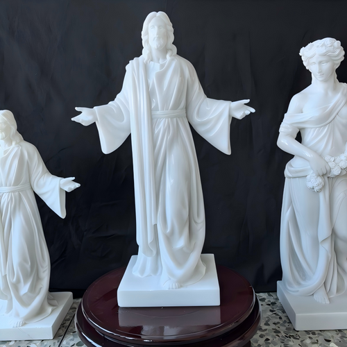 White Marble Jesus Statue 20 Inches High