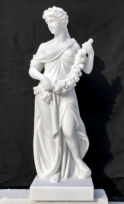 GE21640 White Marble Classical Man Statue 24 Inches High