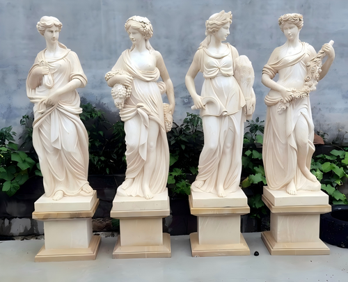 Set4 Beige Marble Four Seasons Ladies 78 Inches High
