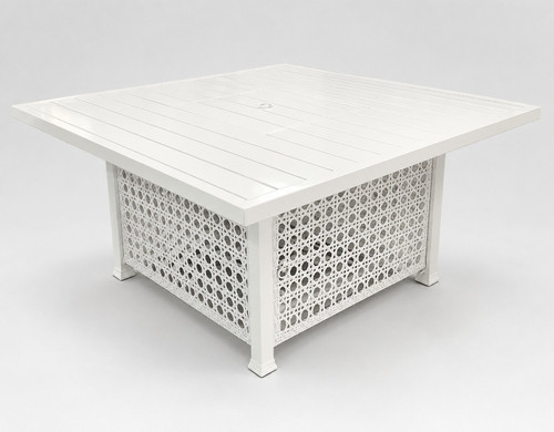 Monterey White Fire Pit Table with Hidden Propane Tank