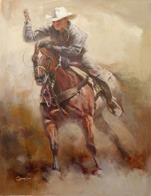 Cowboy on Horse Giclee