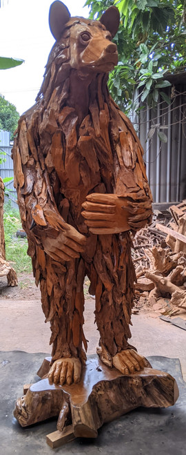 Standing Teak Bear