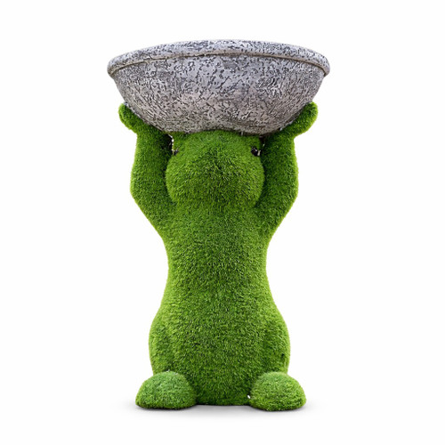 Green Turf Bunny with Raised Planter Bowl