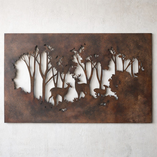 Whispering Pines Iron Woodland Wall Art