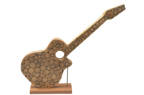 Teak Guitar on Stand