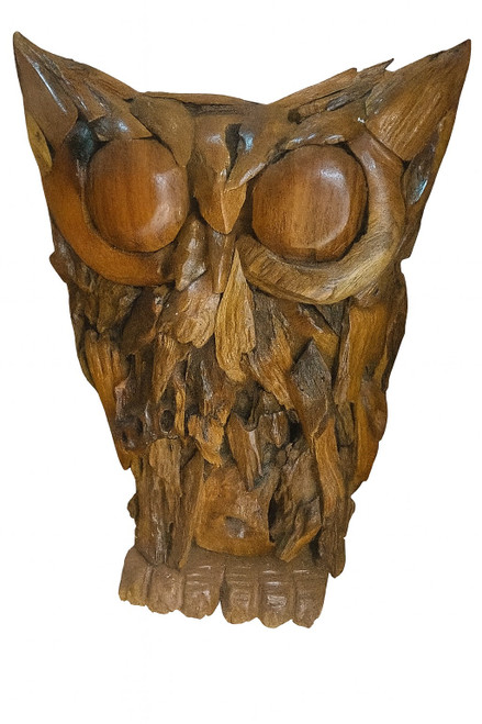 Teak Root Owl Sculpture