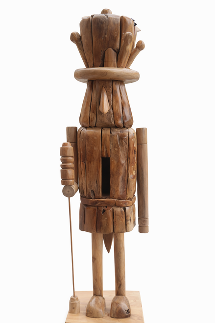 Teak Wood England Soldier Statue