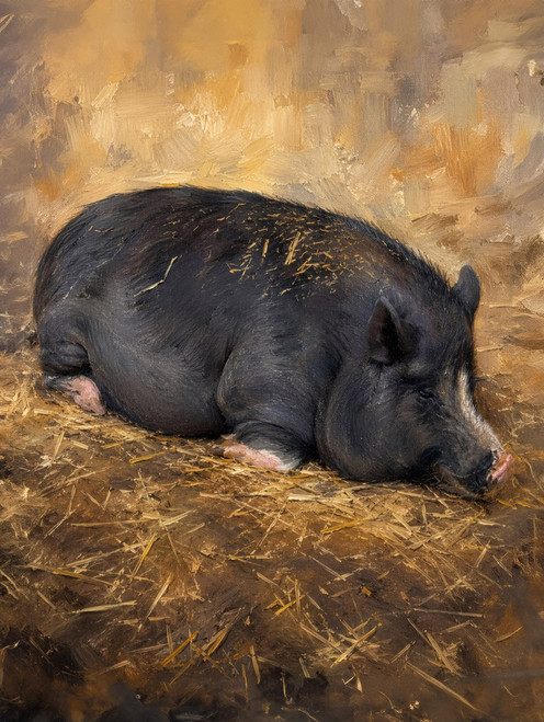 Resting Pig Giclee
