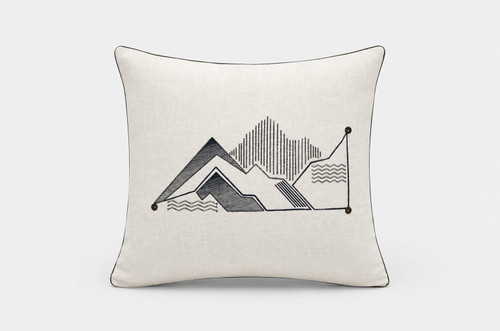 River Embroidered Decorative Pillow