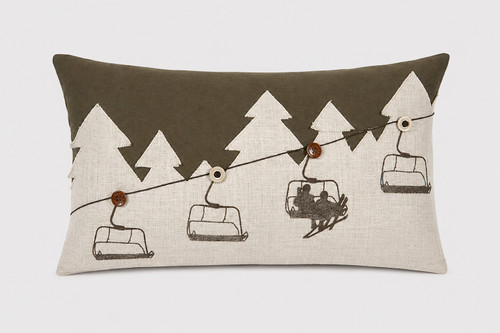 Ski Lift  Lodge Decorative Pillow