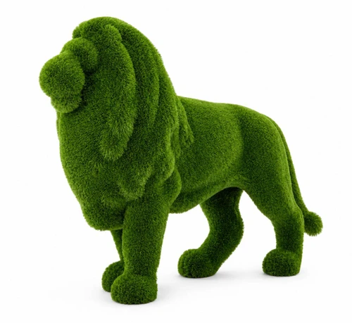 Regal Savannah Topiary Lion Sculpture