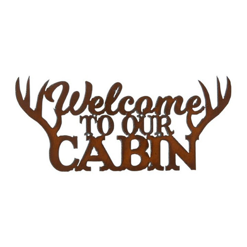 Welcome to Our Cabin Rustic Antler Sign