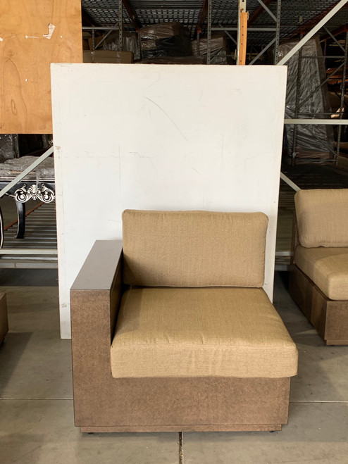 Mountain Studio Modern Rustic Outdoor Right and Left Arm Single Seaters With Cushions