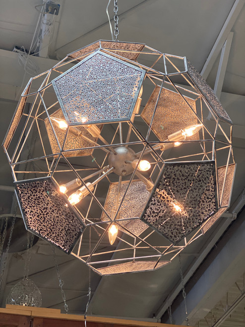 Large Silver Hemisphere 12 Light