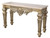 Platine Chapelle Console Hand Carved Mahogany with Creama Marfil Marble Top 59.25 Inches Long