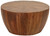 Mango Wood Solid Parquet Round Coffee Table 36 Inch Diameter
