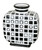 Black and White Rounded Square Contemporary Table Vase