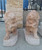 Pair Sun Glow Marble Lions on Base