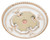 White and Gold Round Clover Ceiling Medallion 23.5 Close Up Image