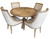 Farmhouse Barrel 60' Round Dining Table Set of 5