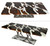 Artistic Teak Floating Table with Stainless base Close Up Image