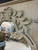 Grand Carved Mahogany Leaner Floor Mirror 46W x 94H Room Scene