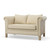 Mango Wood Solid Parquet and Linen Love Seat 54 Inches