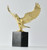 Majestic Gold Hawk Sculpture on Base