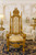 King Chair in Gold Leaf and Cream Fabric King Chair in Gold Leaf and Cream Fabric