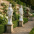 White Marble Pair of Flower Ladies H66 Inches  Ge21391