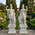 White Marble with Gray Accents Soldier Pair of Statues H82.7 Inches  Stand:H23.6 Inches  Ge21413