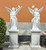 White Marble Trumpeting Angels Pair H48 Inches Stand:H32.3 Inches  Ge21514 White Marble Trumpeting Angels Pair H48 Inches Stand:H32.3 Inches  Ge21514
