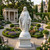 White Marble Virgin Mary Sculpture H70.9 Inches  Stand:H16.5 Inches  Ge21554