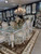 Chalk White Rococo 9 Piece Dining Table Set with Glass Top