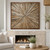 Rustic Teak Wood Sunburst Wall Art Panel