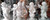 Set of 4 White Marble Cherub Statues 24 Inches High