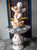 Multi Colored Marble Cherub Fountain 57 Inches High GE21615